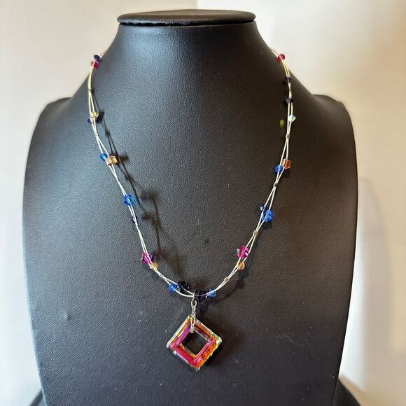 16" Swarovski crystal beads on wire,  with 925 stamped clasp necklace! - Picture 13 of 14